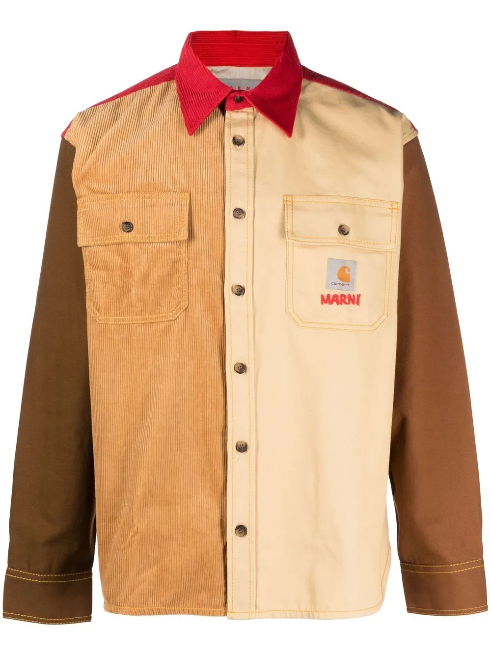 

Marni x Carhartt colour-block shirt - Brown