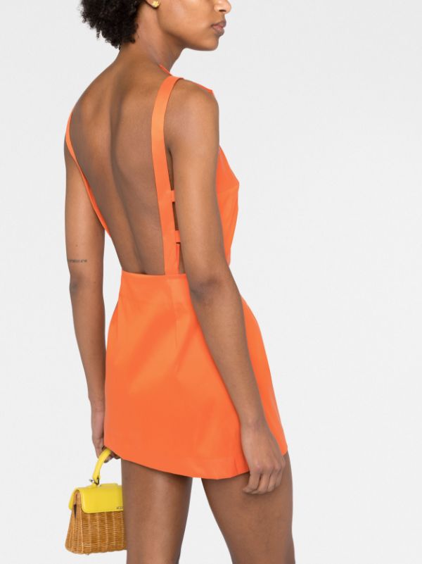 Orange open clearance back dress