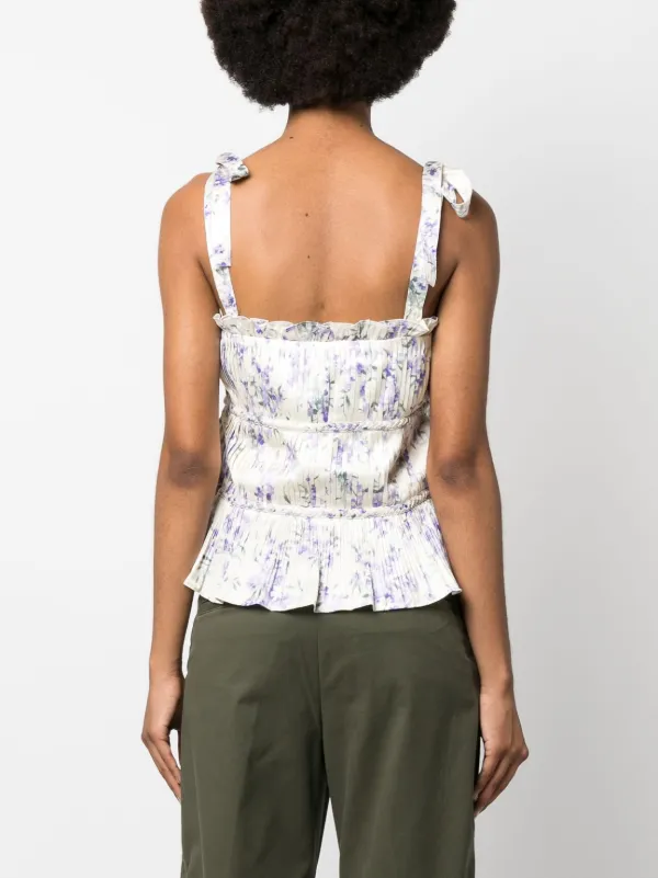 現行 ラルフローレン flower pirnt blouse 0 白紺 現行 ラルフローレン flower pirnt blouse 0 白紺