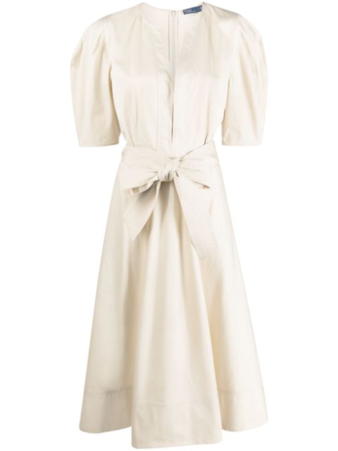 Polo Ralph Lauren puff-sleeve cotton midi dress Women