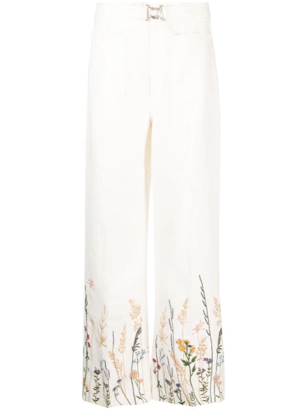 Polo Ralph Lauren floral-hem wide-leg Trousers - Farfetch