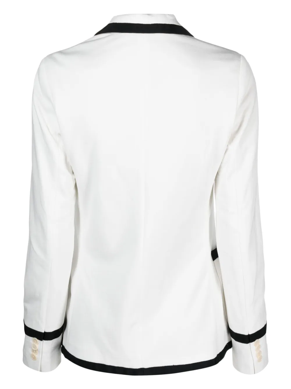 Shop Polo Ralph Lauren Contrasting-trim Cotton Blazer In White