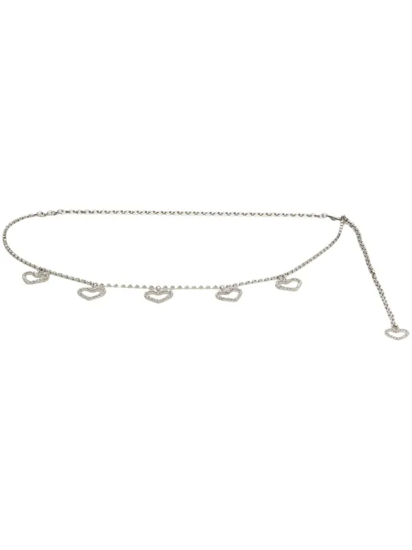 Alessandra Rich ハート クリスタル ネックレス | シルバー