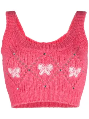 Dolce & Gabbana crochet-knit Tank Top | Purple | FARFETCH
