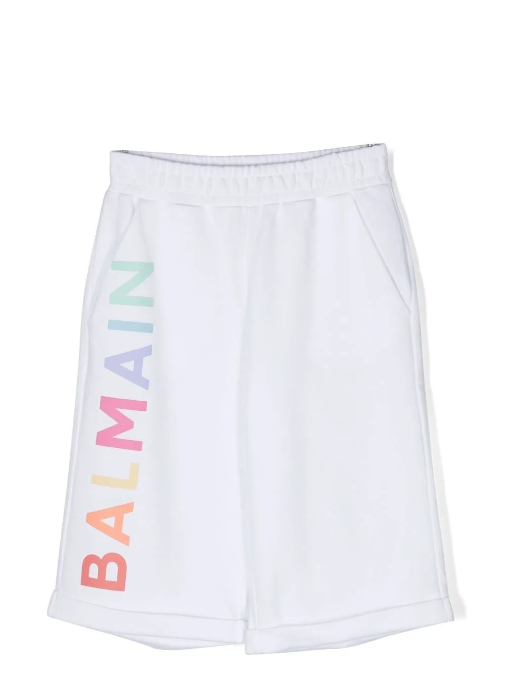 BALMAIN LOGO-PRINT BERMUDA SHORTS
