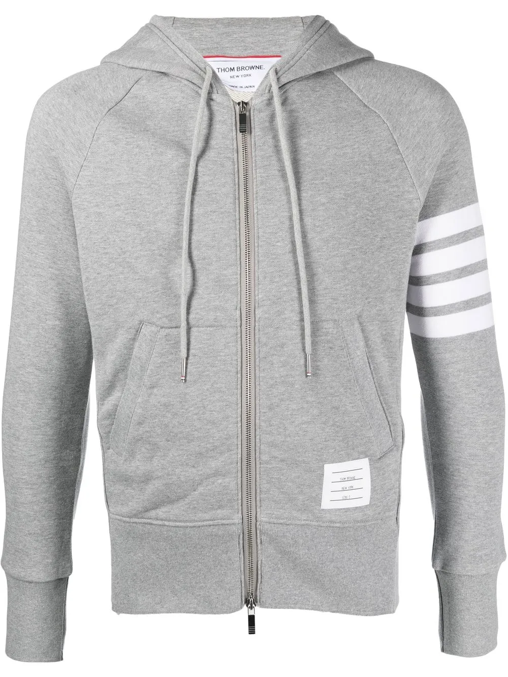 

Thom Browne four-stripe zip-front hoodie - Grey