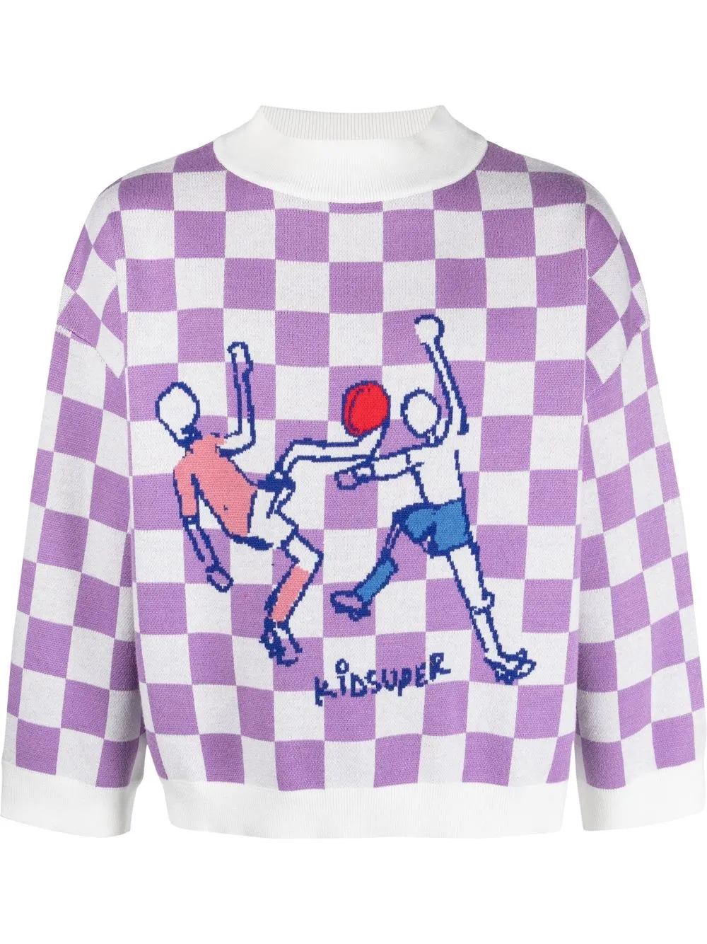 

KidSuper checkered crew neck jumper - White