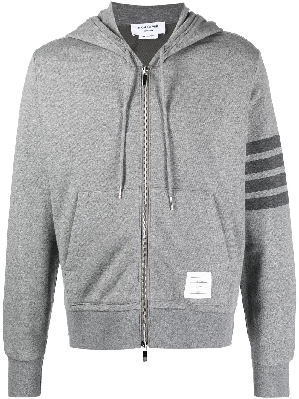 

Thom Browne four-stripe zip-front hoodie - Grey