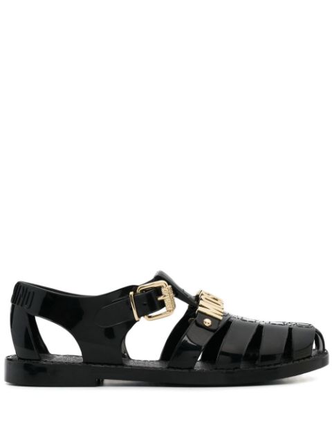 Moschino logo-plaque sandals