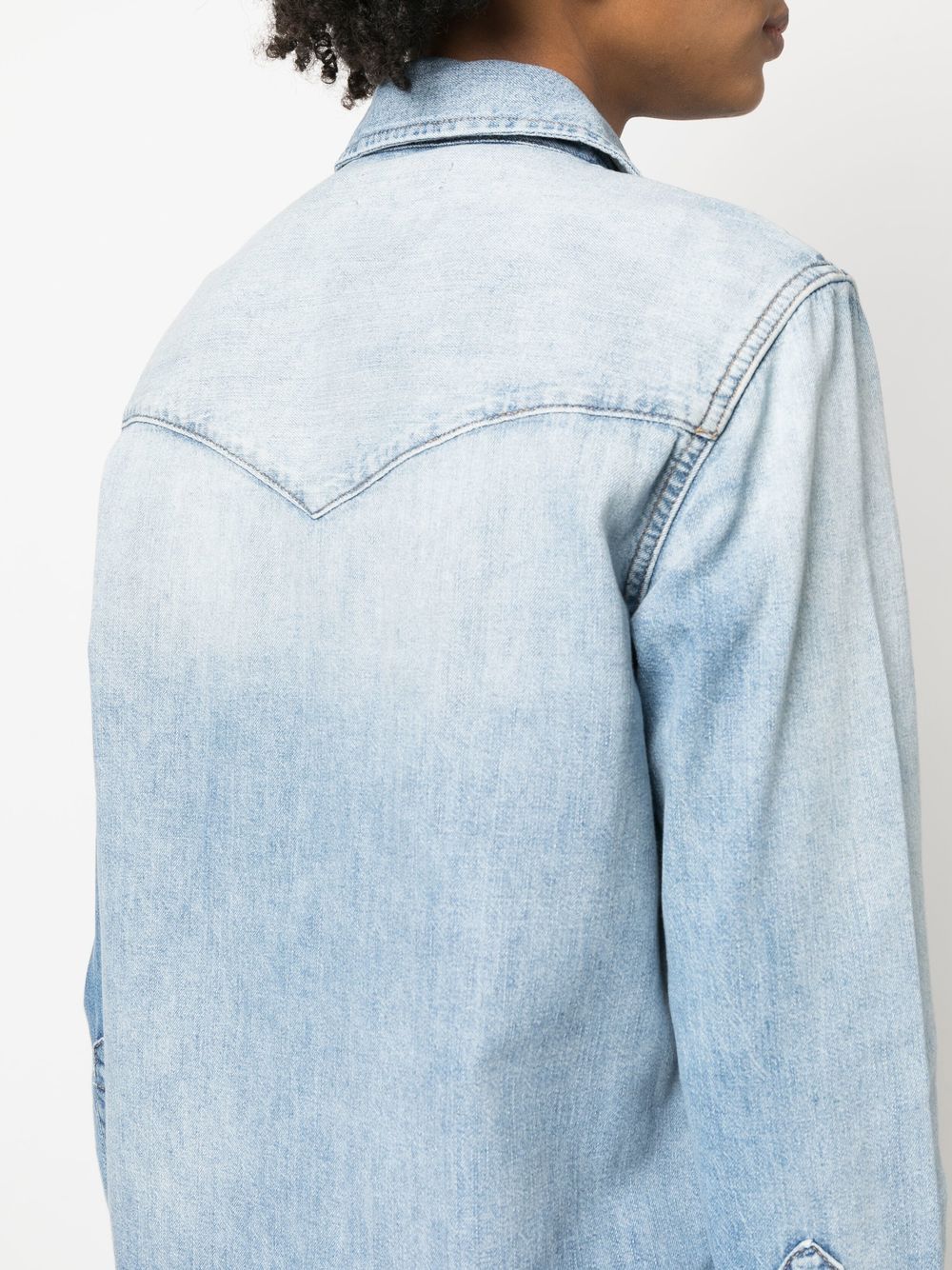 Shop Re/done Light-wash Denim Shirt In Blue