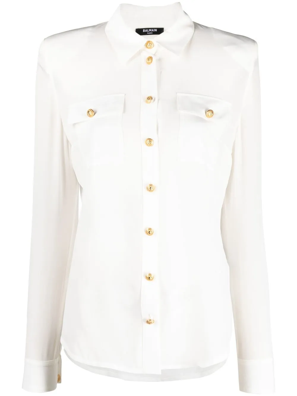 

Balmain silk long-sleeve shirt - White