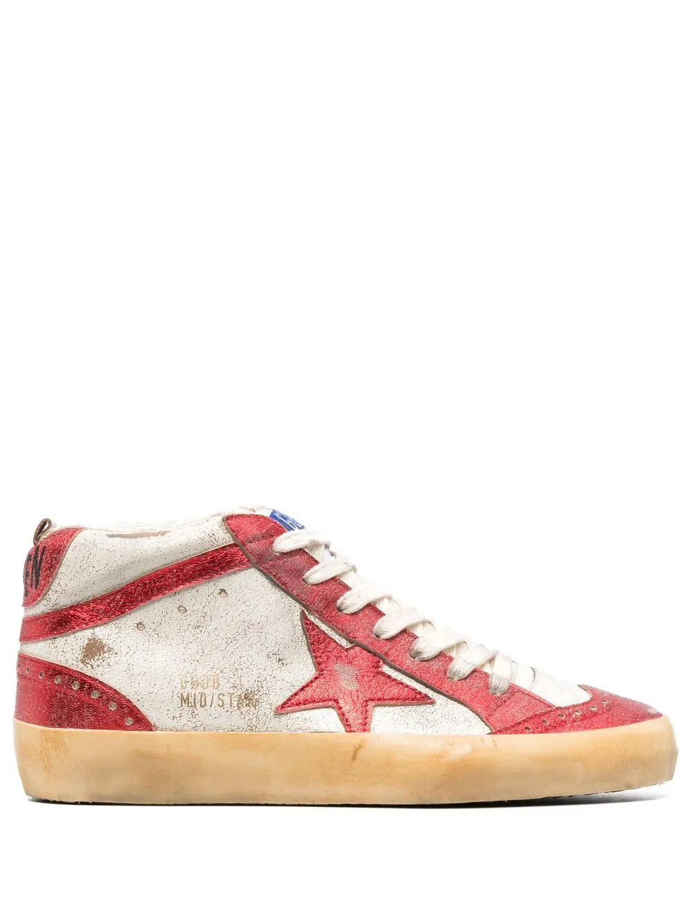 Golden Goose Mid Star High-top Sneakers In Nude