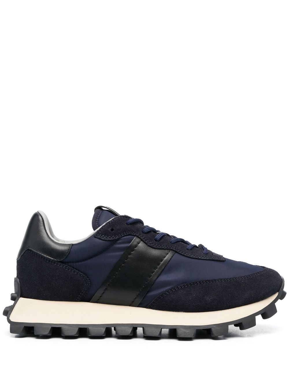 Shop Tod's Low-top Panelled Sneakers In Blue