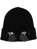 C.P. Company Goggles-detail knitted beanie - Black