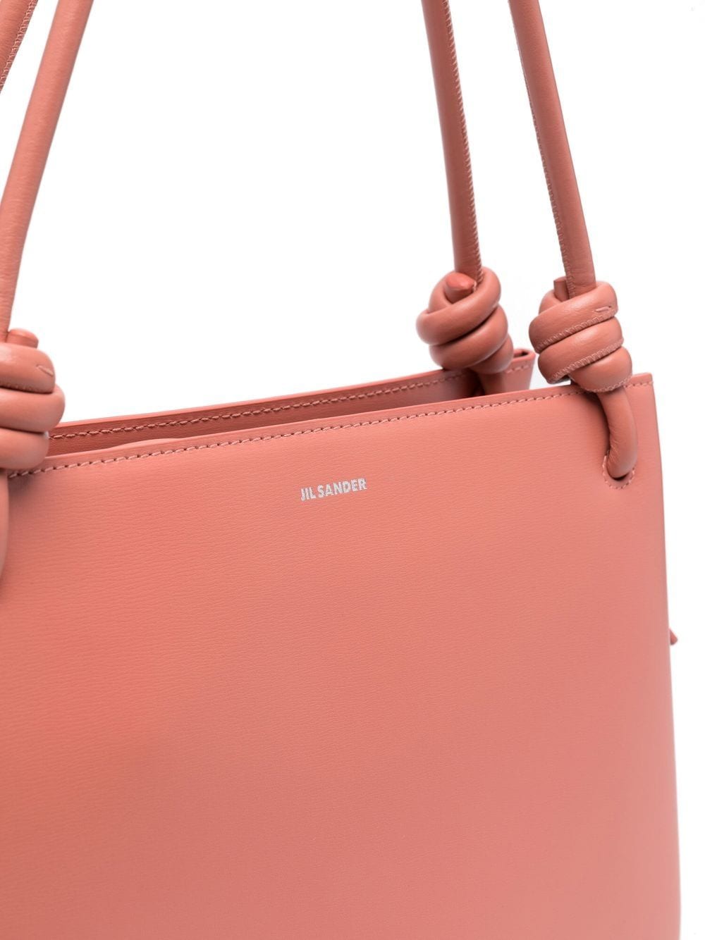 Shop Jil Sander Knot-detail Leather Tote Bag In Pink