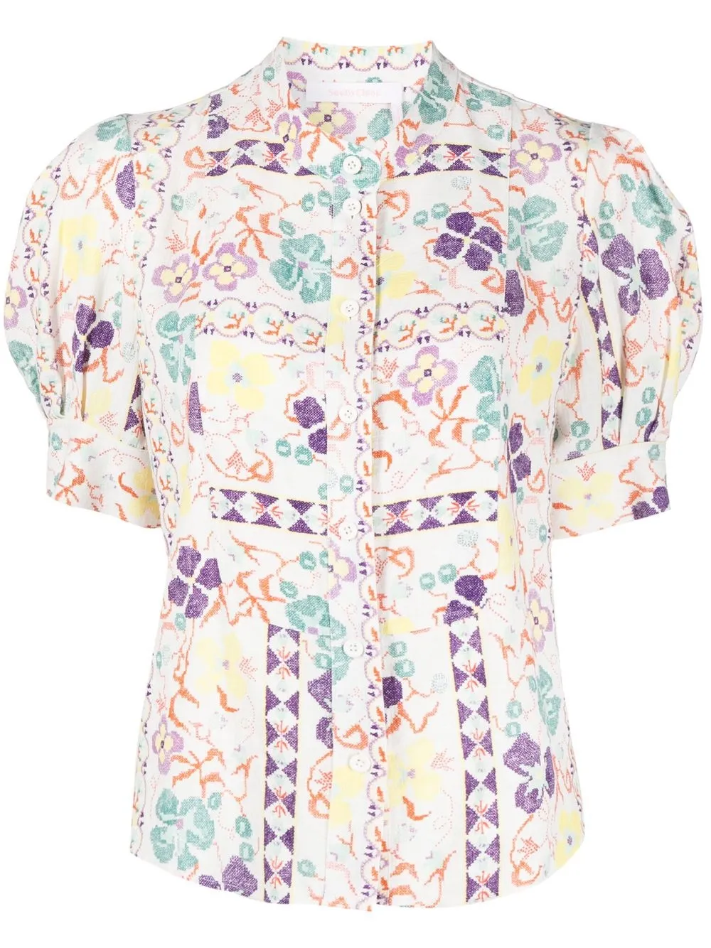 

See by Chloé floral-print blouse - White