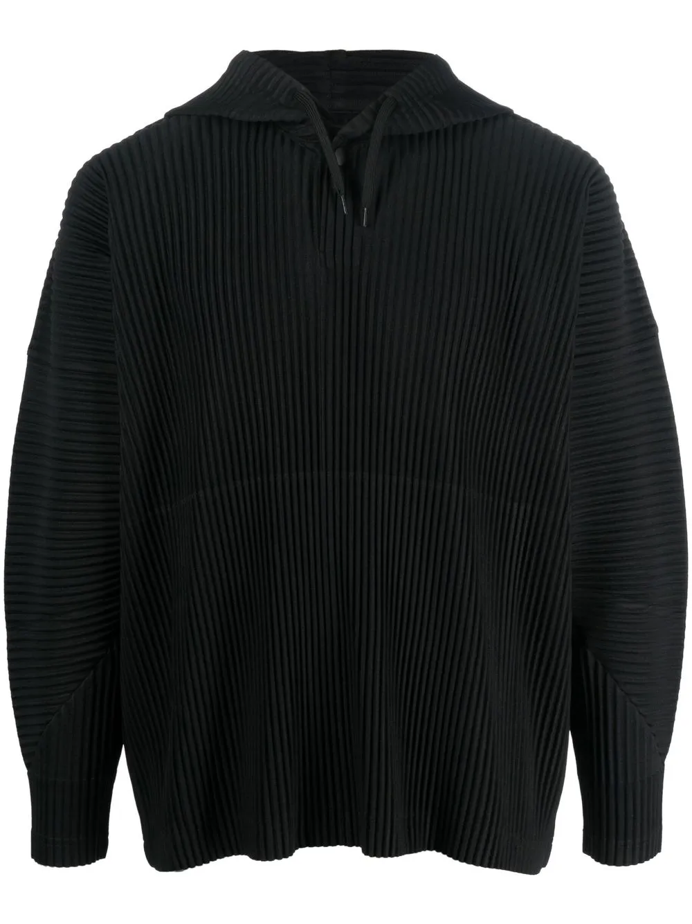 

Homme Plissé Issey Miyake pleated press-stud hoodie - Black