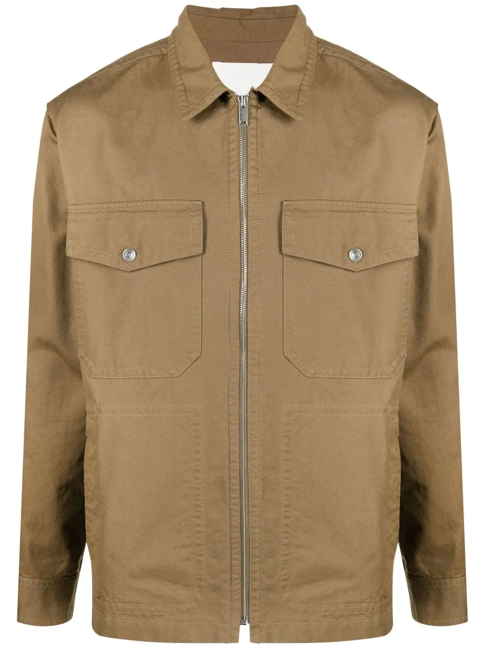 

Isabel Marant zip-up cotton shirt jacket - Green