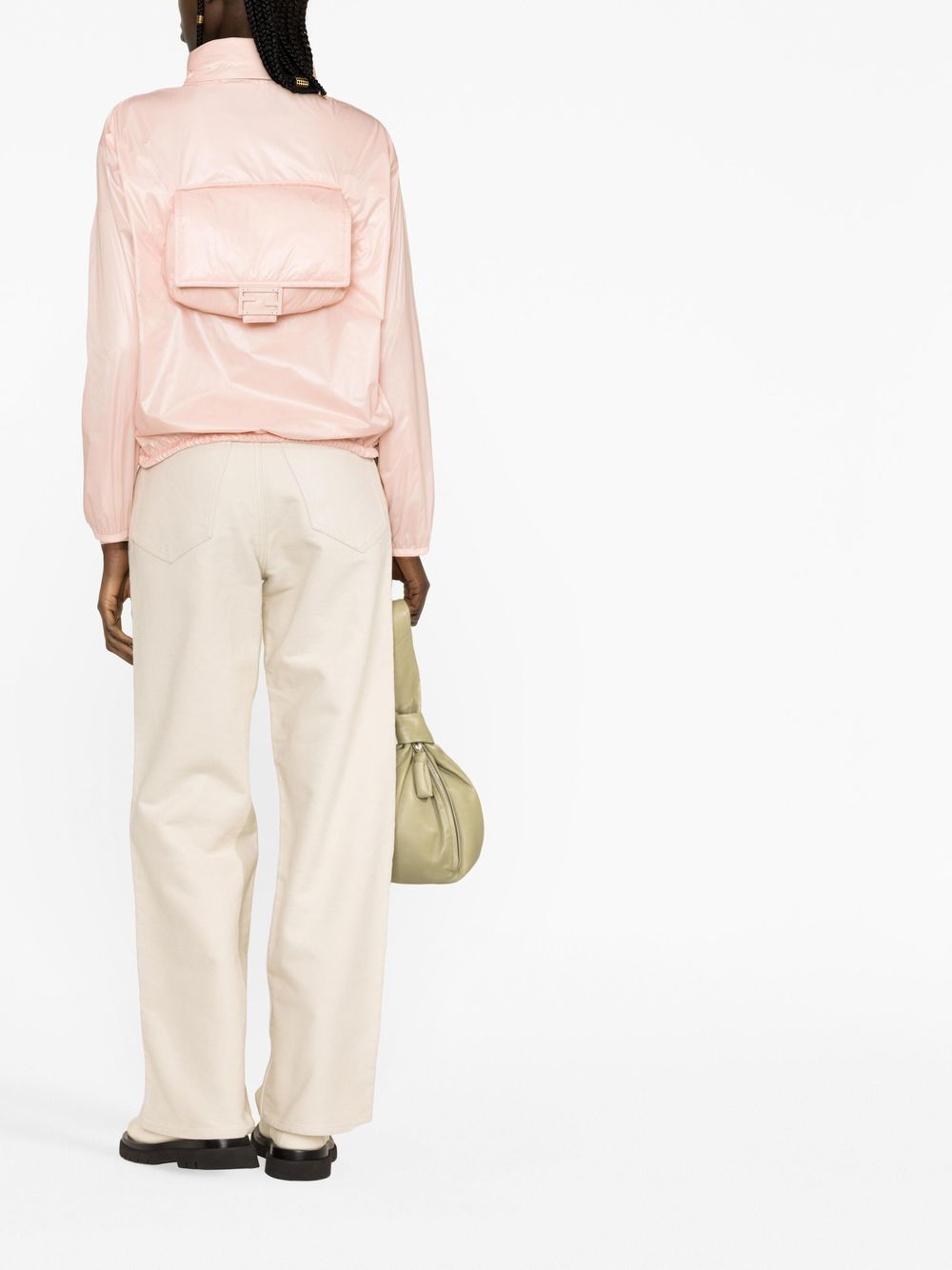 Shop Fendi Bag-detail Windbreaker In Pink