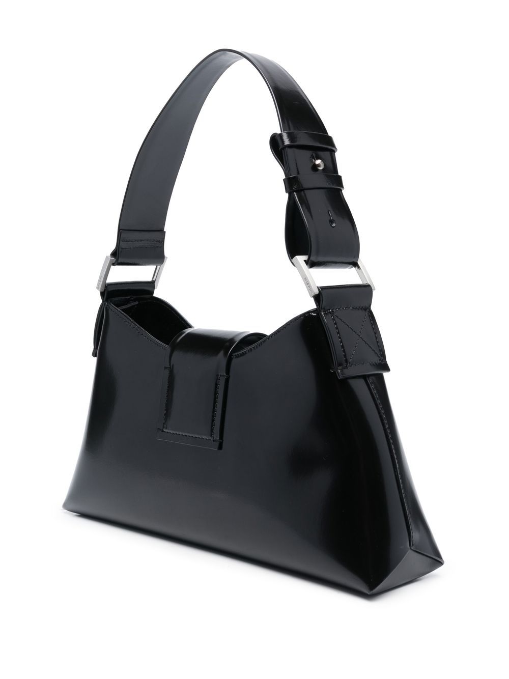 Shop Misbhv Leather Logo-plaque Shoulder Bag In Schwarz