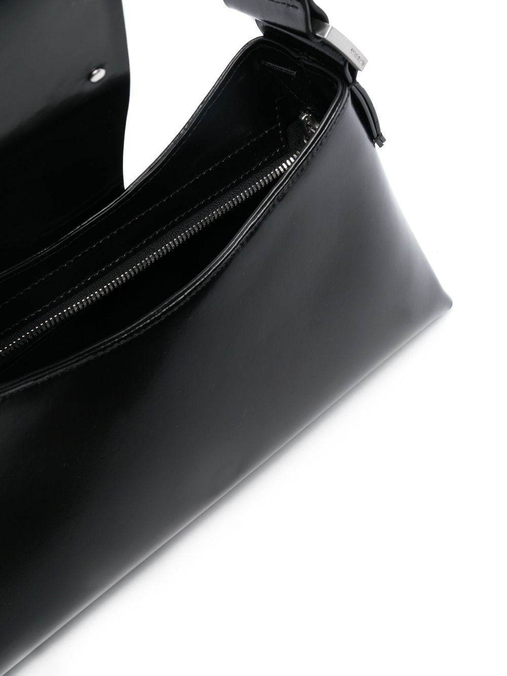 Shop Misbhv Leather Logo-plaque Shoulder Bag In Schwarz