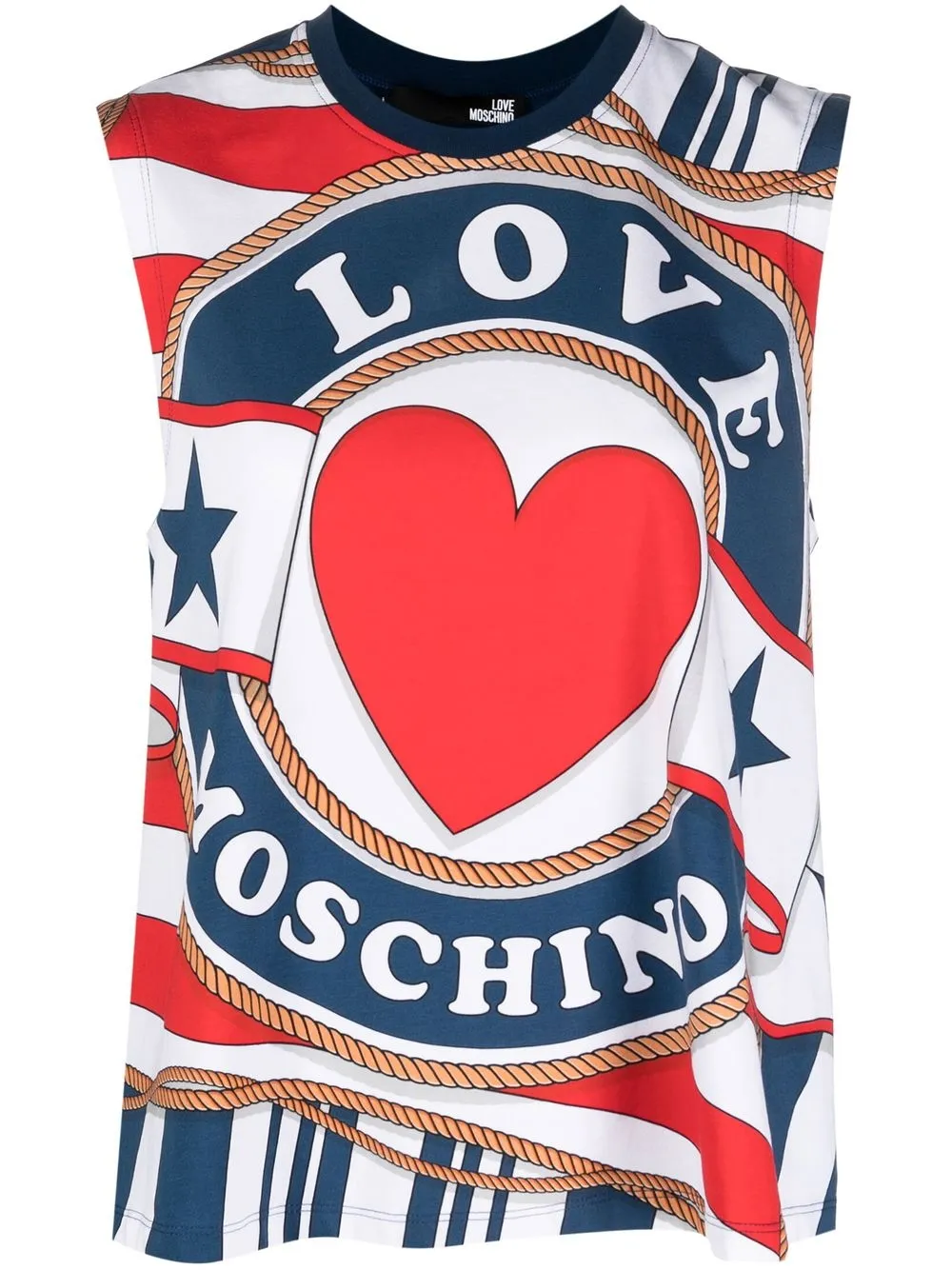 Love Moschino Heart Logo-print Tank Top In Blue