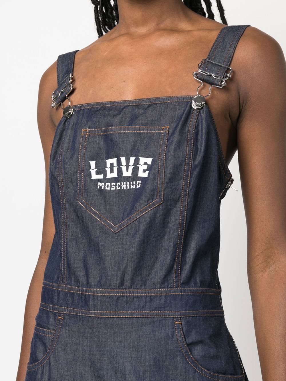 Shop Love Moschino Logo-print Dress In Blue