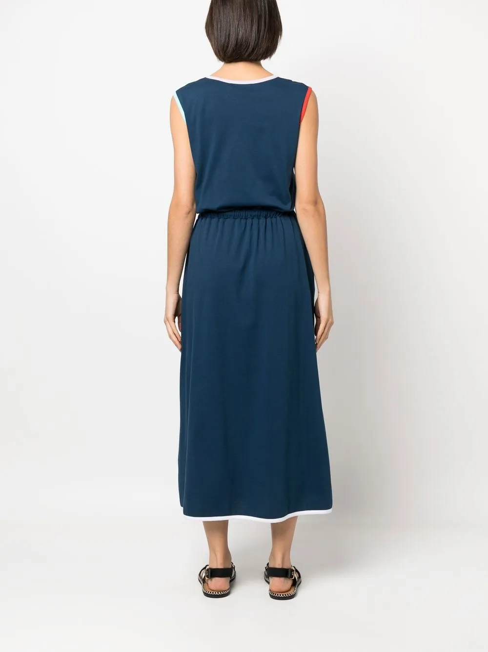 Love Moschino Logo-print Drawstring Tank Dress In Blue