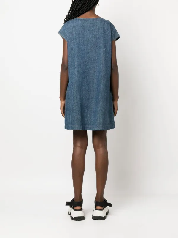 Love Moschino stripe-panel Denim Dress | Blue | FARFETCH