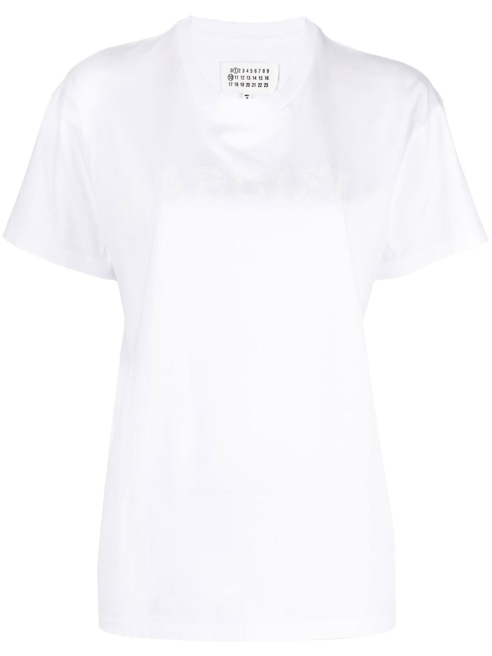 Shop Maison Margiela Logo-print Jersey T-shirt In Weiss