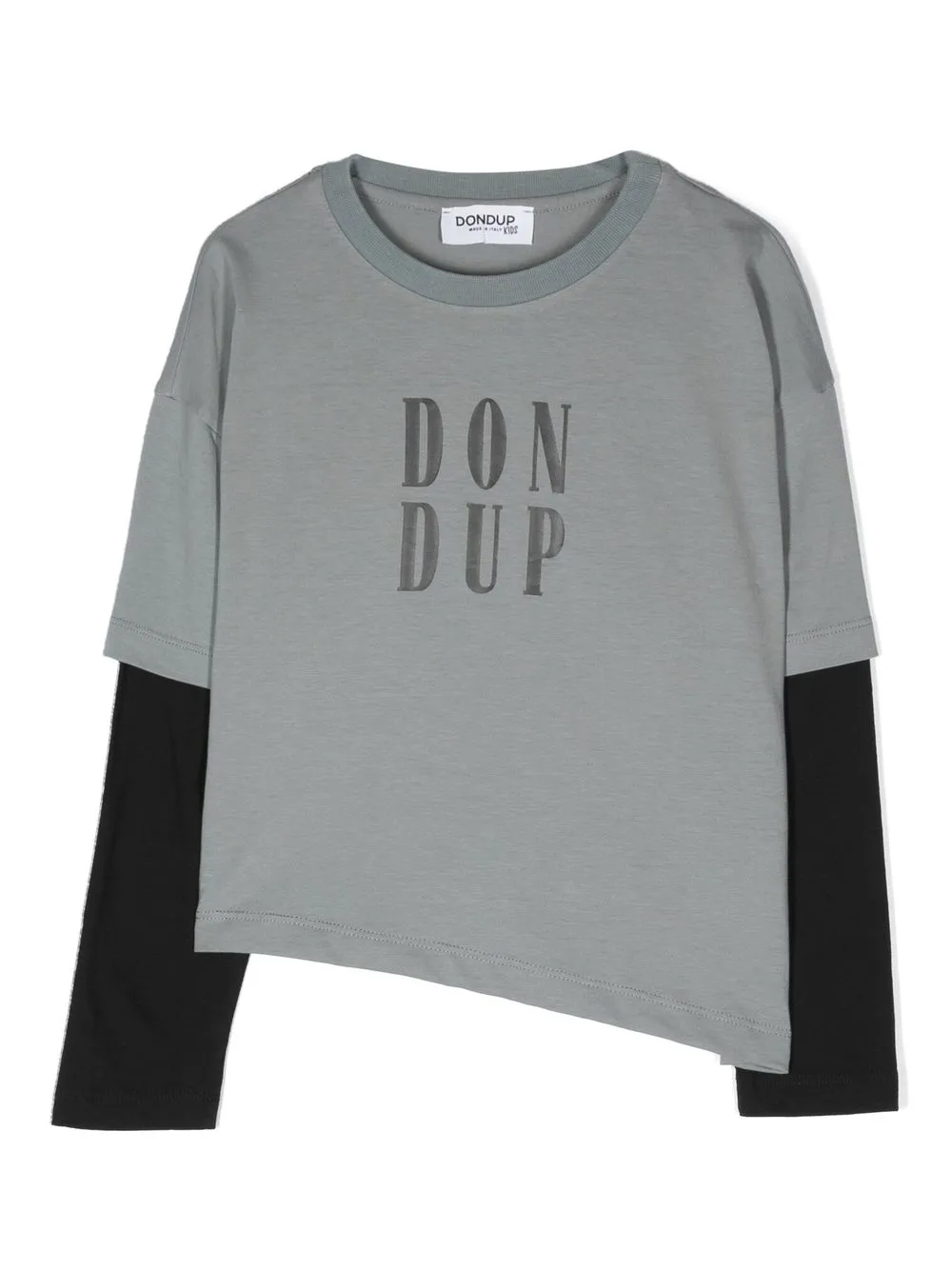 

DONDUP KIDS top manga larga con logo estampado - Gris