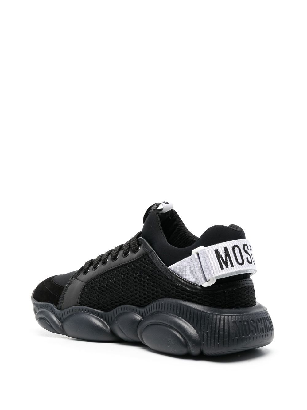Shop Moschino Logo Pull Tab Low-top Sneakers In Black