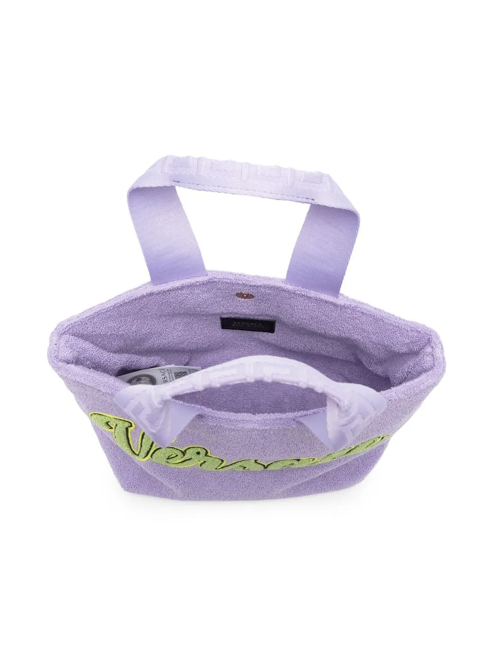 Versace Logo-patch Tote Bag In Purple