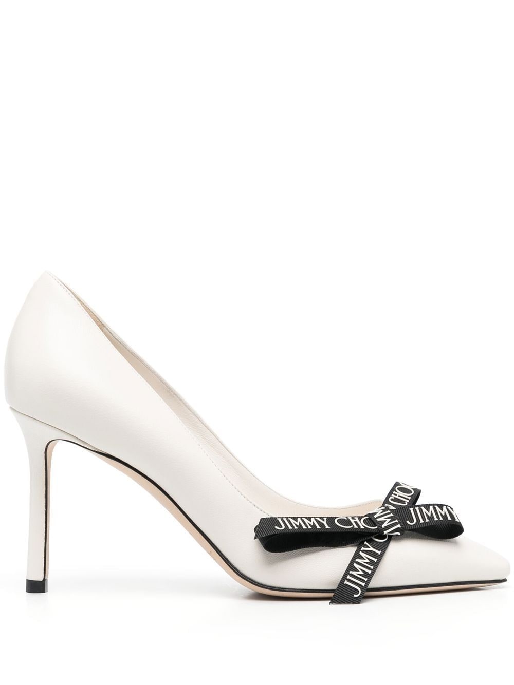 Jimmy Choo 80mm Bow Detailing Pumps In White