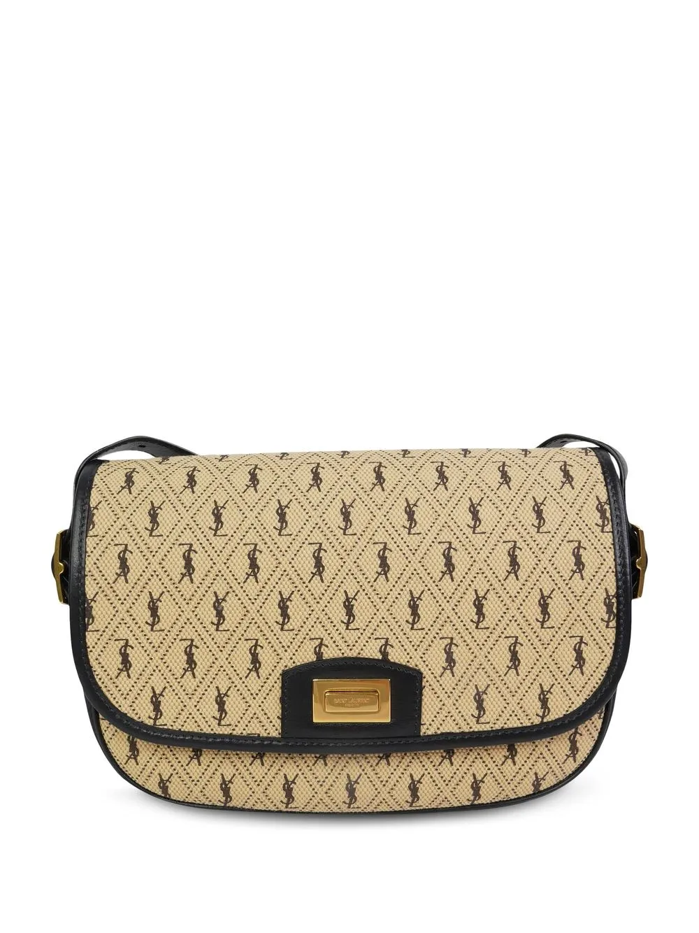 

Saint Lauren Pre-Owned monogram-pattern crossbody bag - Neutrals