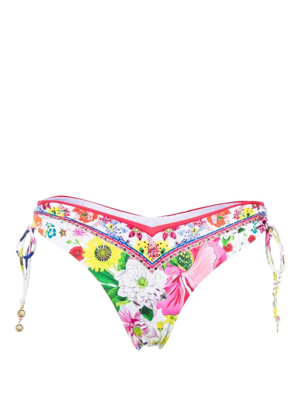 

Camilla floral-print bikini bottoms - White