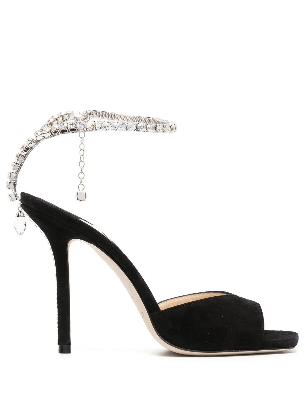 

Jimmy Choo Saeda 100mm crystal-embellished sandals - Black