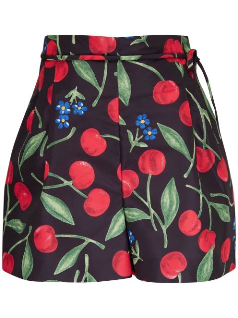 Carolina Herrera cherry-print tie-waist shorts Women