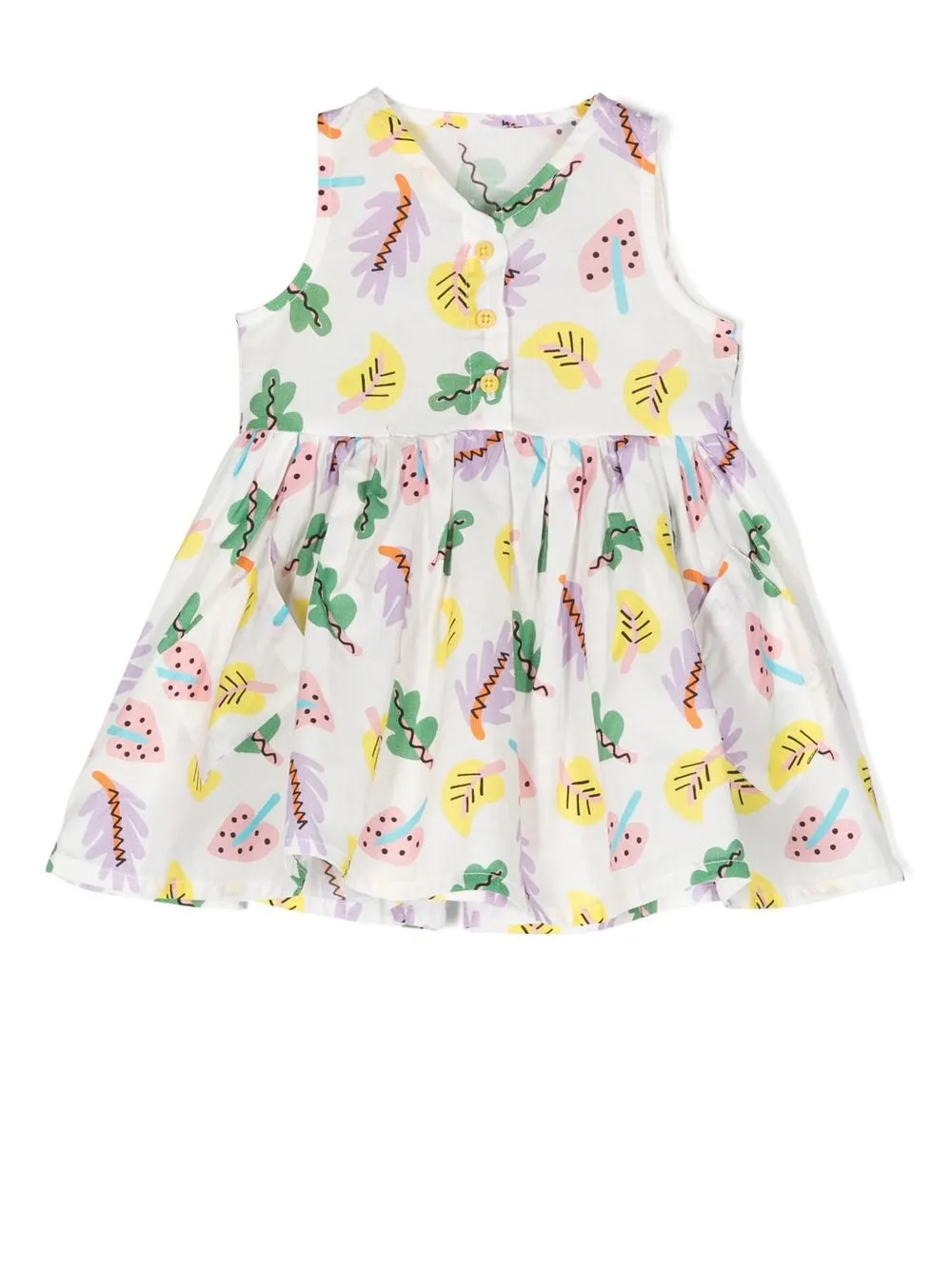 

Stella McCartney Kids leaf-print sleeveless dress - White