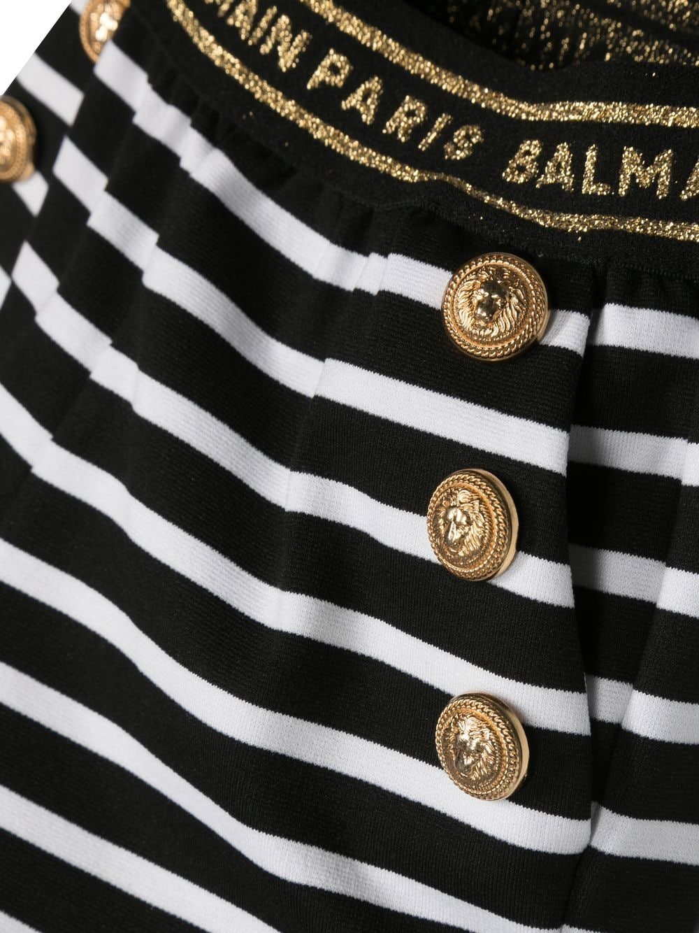 Shop Balmain Logo-embellished Striped Shorts In Black