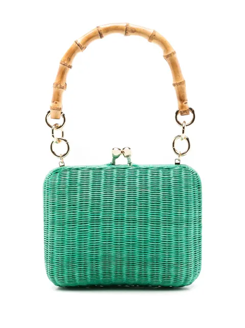 SERPUI Giulia bamboo-handle wicker bag