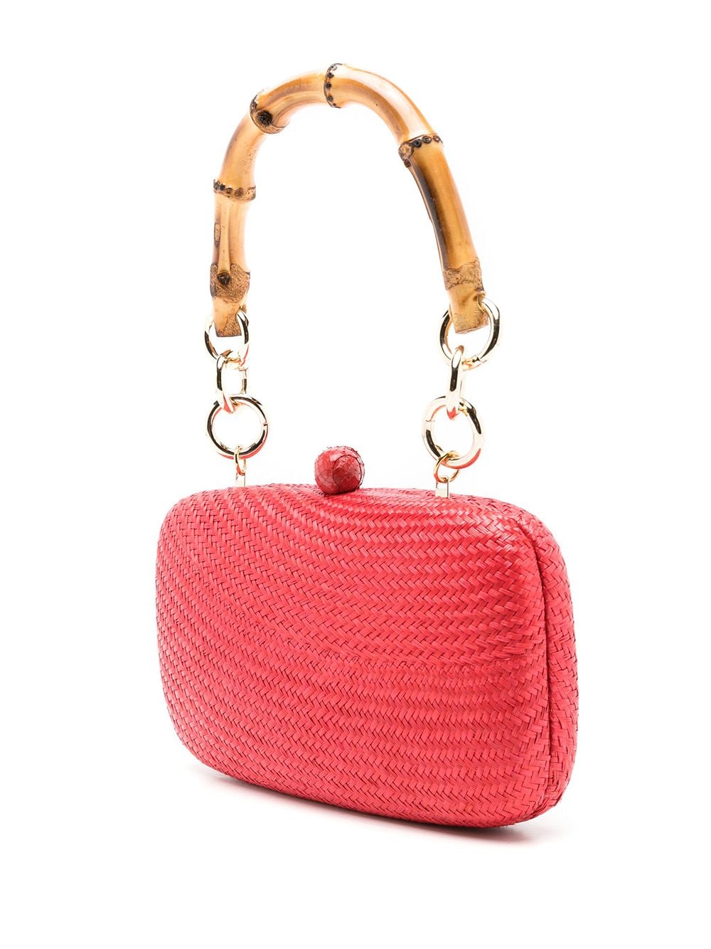 Shop Serpui Rose Woven Shoulder Bag In Red