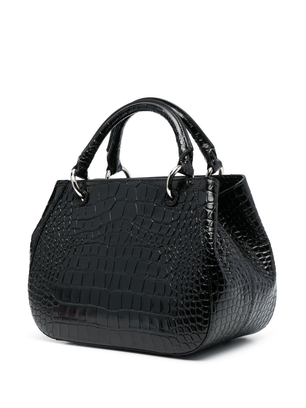 Vivienne Westwood Crocodile Effect Judy Tote Bag In Black Modesens