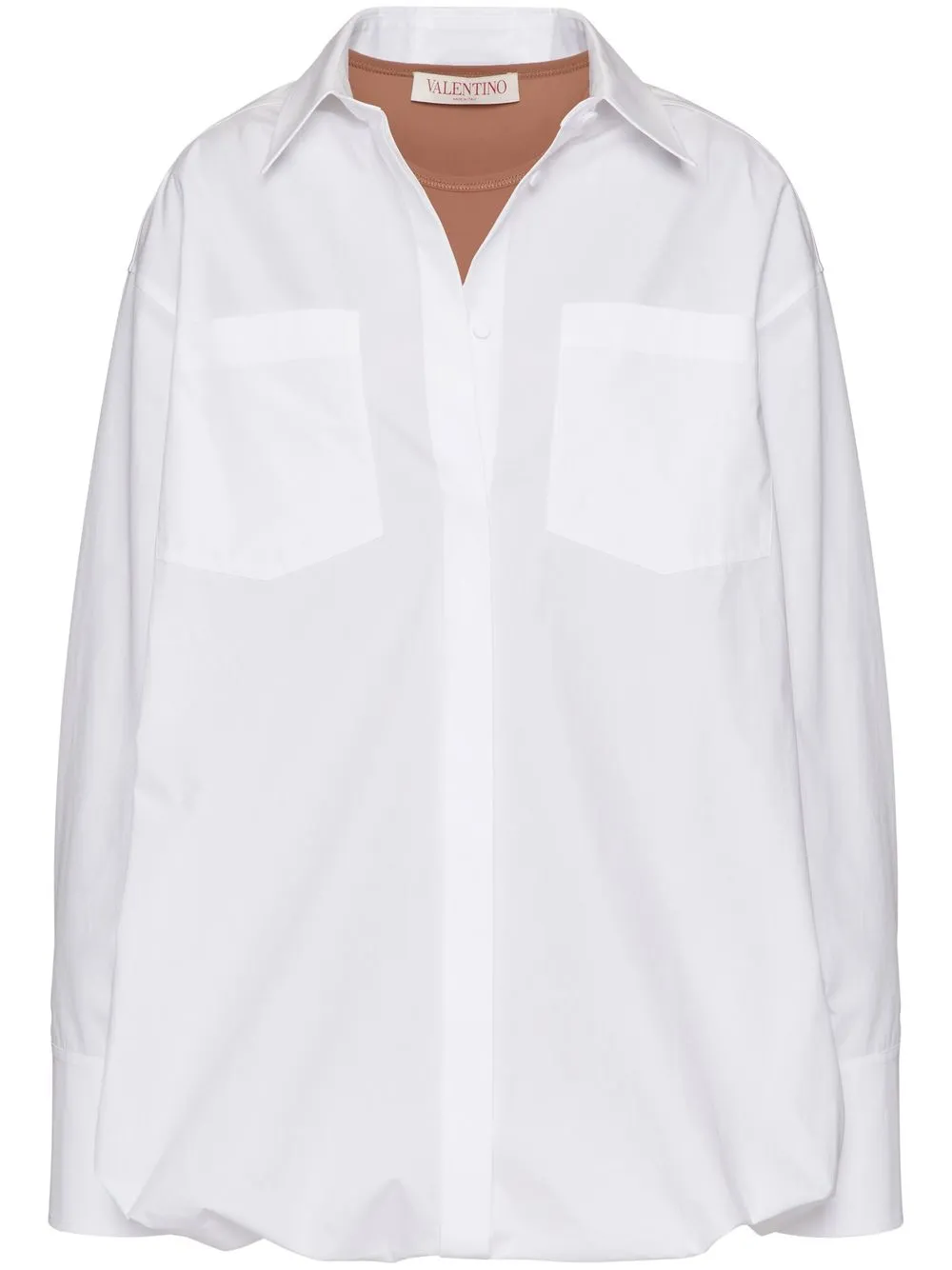 Valentino Oversized Cotton-poplin Shirt In White