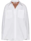Valentino Garavani layered cotton-poplin shirt - White
