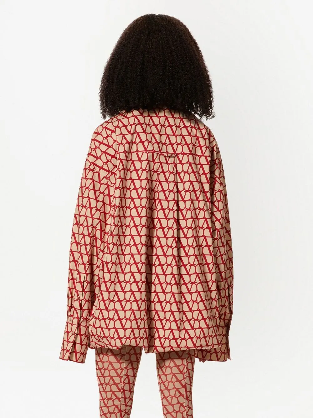 Valentino Faille Toile Iconographe Overshirt In Red