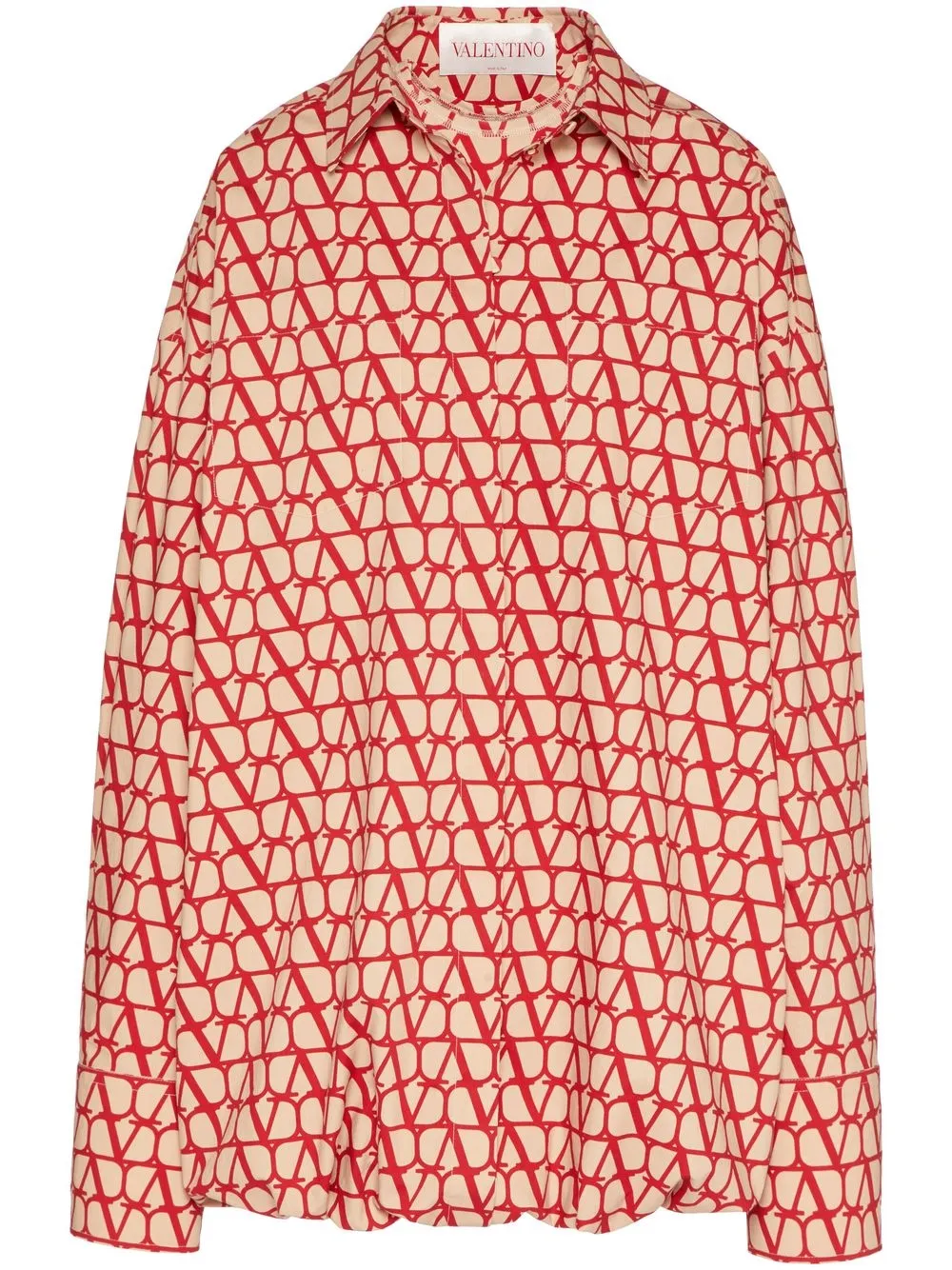 Valentino Toile Iconographe Shirtdress In Beige/red