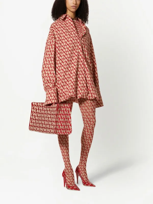 VALENTINO 半袖ニット　イコノグラフ Valentino Garavani トワル イコノグラフ シャツドレス | ニュートラル