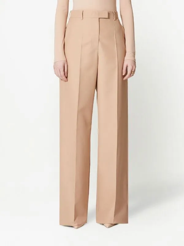 【関税込み】VALENTINO GARAVANI TROUSERS Valentino Garavani wide-leg Trousers | Black | FARFETCH