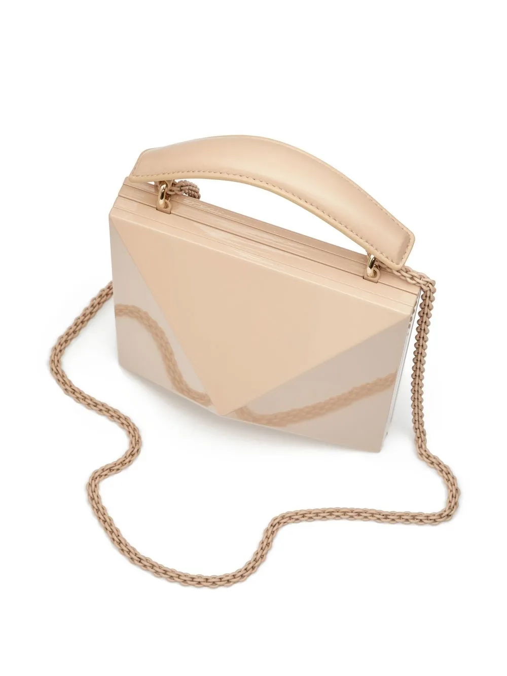 Shop Valentino Geometric Clutch Bag In Neutrals